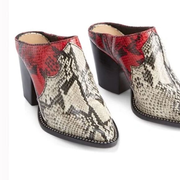 Schutz Destiny leather snakeskin print mule size 7,5 - Picture 7 of 17